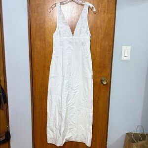 Zara White Sleeveless Maxi Dress - size S